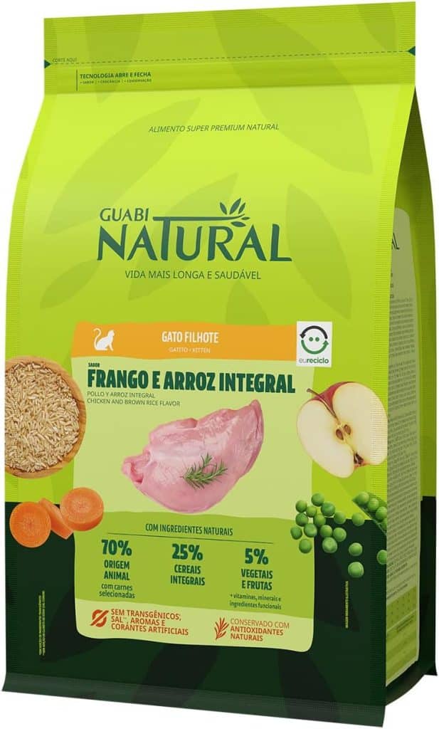 GUABI NATURAL GATO FILHOTE FRANGO E ARROZ 1,5kg