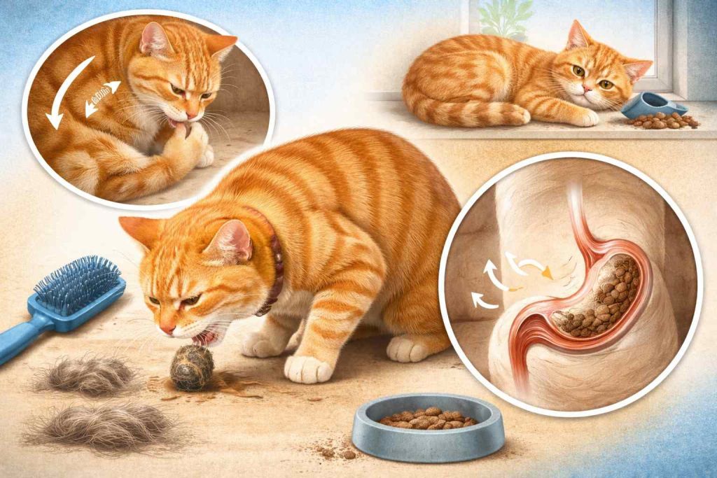 Por que seu gato vomita bola de pelo?