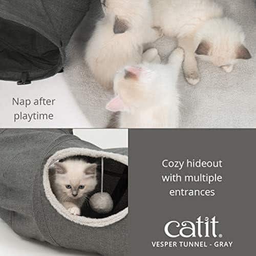 Catit Túnel para gato Vesper, brinquedo para gato, cinza, 41996 Catit Túnel para gato Vesper, brinquedo para gato, cinza, 41996