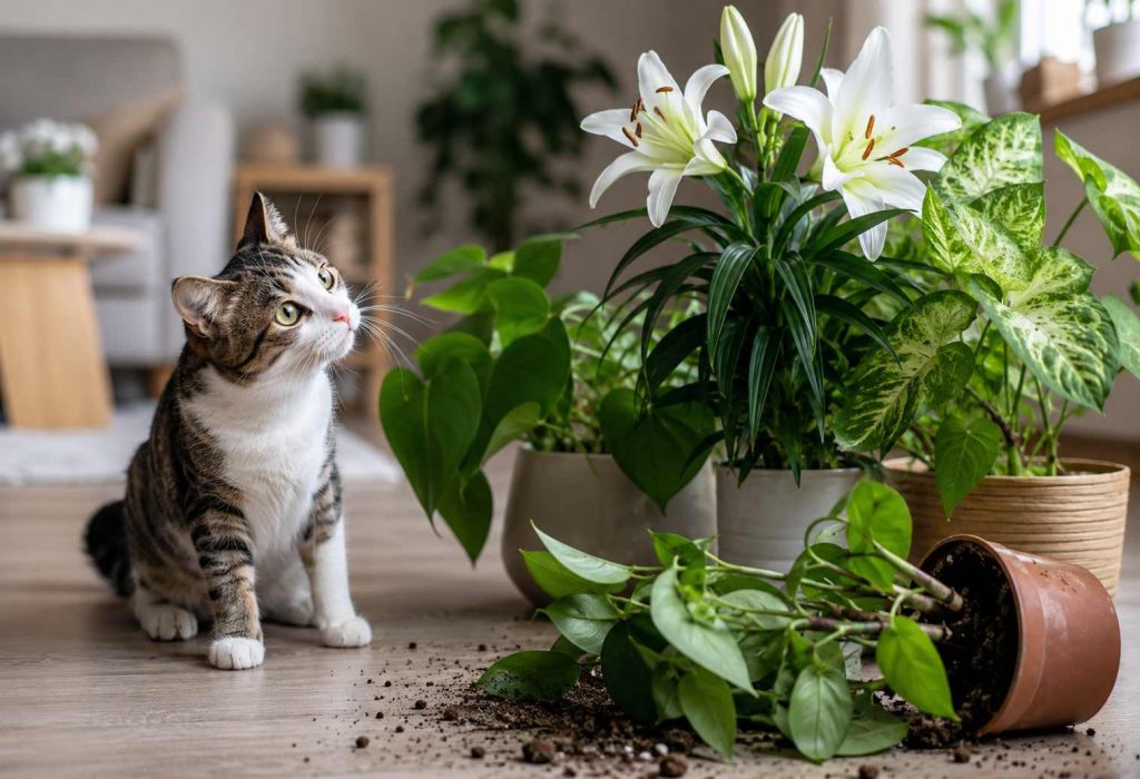 5 Plantas tóxicas para gatos mais comuns