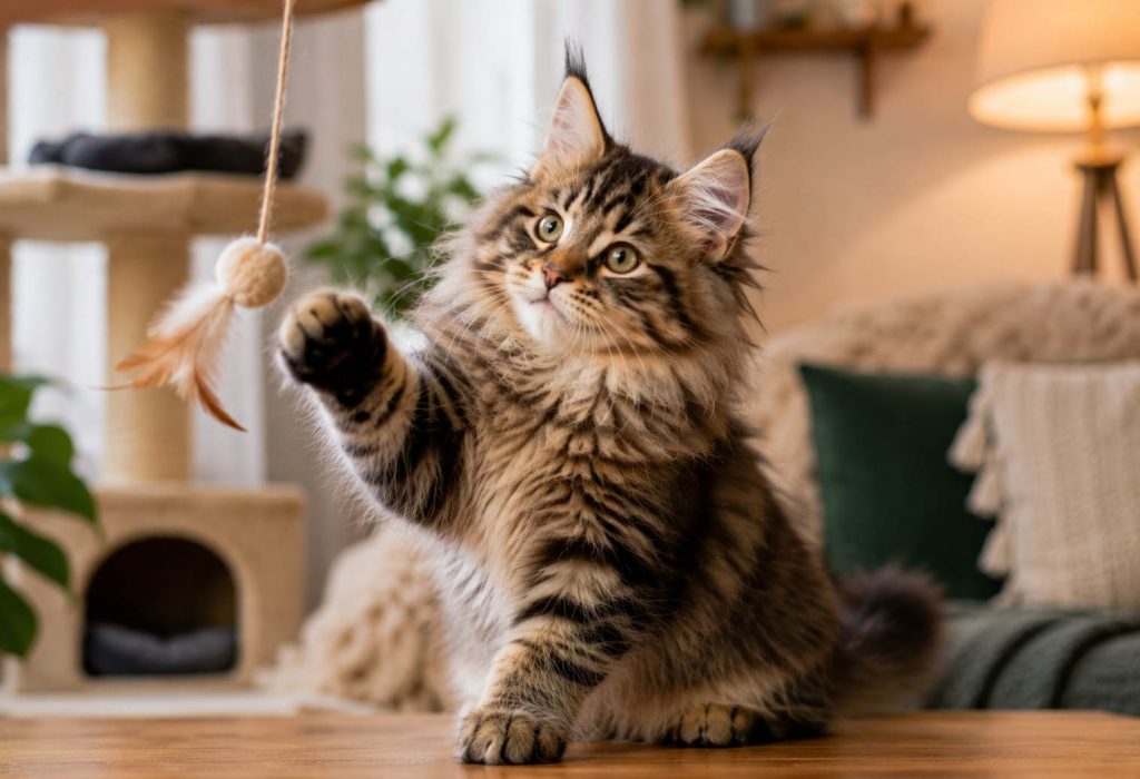 Personalidade do filhote de gato norueguês da floresta